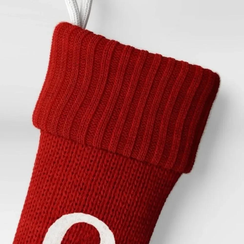 NEW Wondershop Red Knit Monogram Christmas Stocking Letter O‎ Holiday Decor